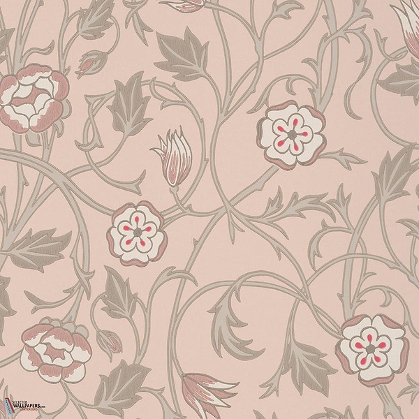 May's Tulip Tapete-Little Greene-Castell Pink-Rolle-Selected Wallpapers-Interiors
