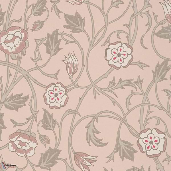 May's Tulip Tapete-Little Greene-Castell Pink-Rolle-Selected Wallpapers-Interiors