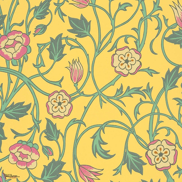 May's Tulip Tapete-Little Greene-Indian Yellow-Rolle-Selected Wallpapers-Interiors