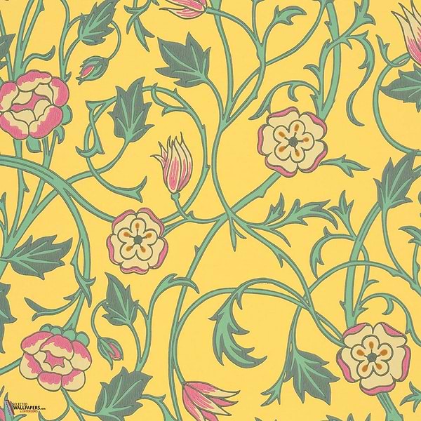 May's Tulip Tapete-Little Greene-Indian Yellow-Rolle-Selected Wallpapers-Interiors