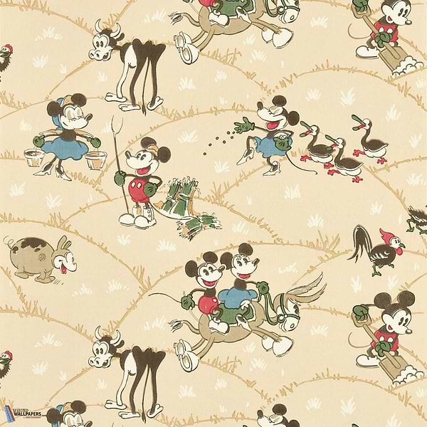 Mickey - At The Farm-Tapete-Sanderson-Butterscotch-Rolle-217267-Selected Wallpapers