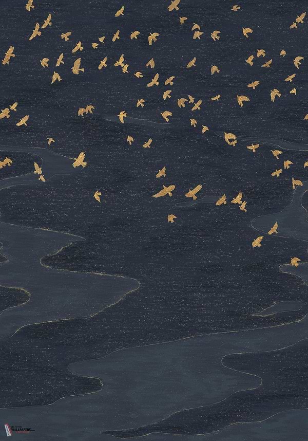 Migration Tapete-Casamance-Marine/Dore-Set-Selected-Wallpapers-Interiors