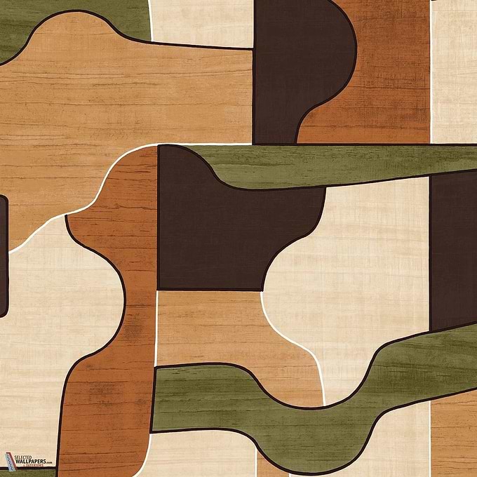 Modernismo Tapete-Casamance-Ambre/Kaki-Rolle-Selected-Wallpapers-Interiors