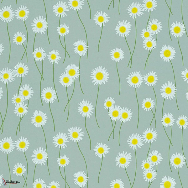 Moon Daisies Tapete-Little Greene-Celestial Blue-Rolle-Selected Wallpapers-Interiors