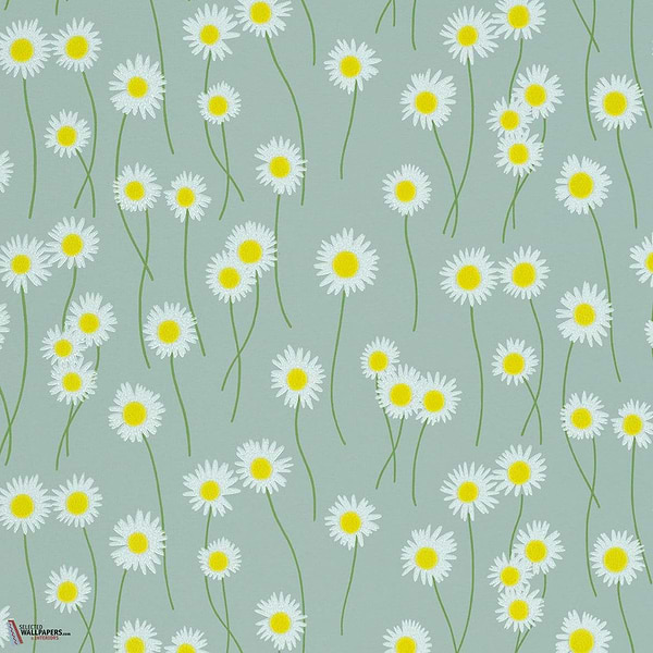 Moon Daisies Tapete-Little Greene-Celestial Blue-Rolle-Selected Wallpapers-Interiors