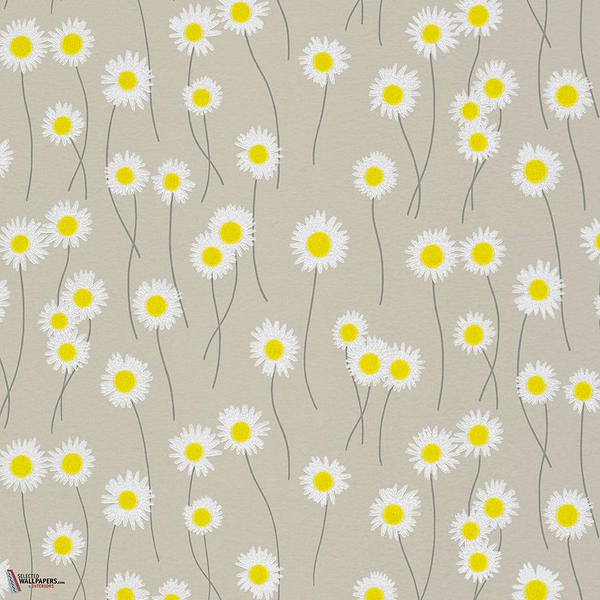 Moon Daisies Tapete-Little Greene-Slaked Lime-Rolle-Selected Wallpapers-Interiors