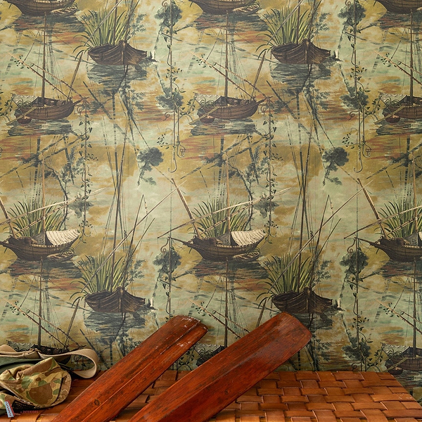 Moored Boats wallpaper-Mind the Gap-Selected-Wallpapers-Interiors