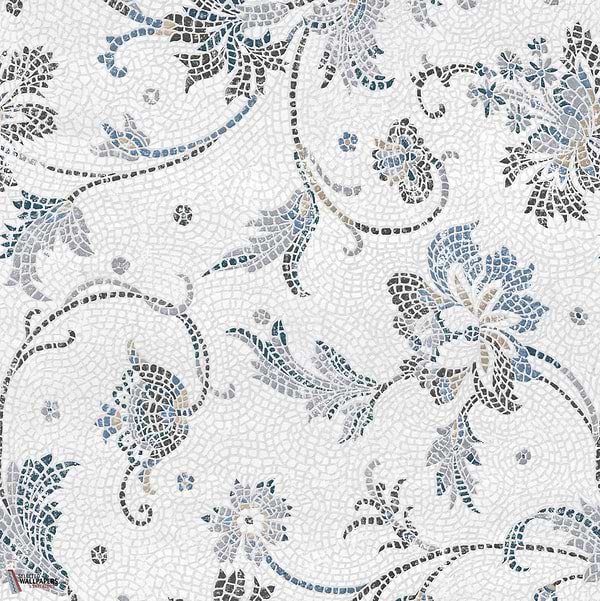 Mosaicum wallpaper-Coordonne-Aqua-Non Woven-Roll-Selected Wallpapers-Interiors