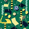 Moto Bello-Mind the Gap-wallpaper-Green-300 cm (standaard)-Selected-Wallpapers-Interiors
