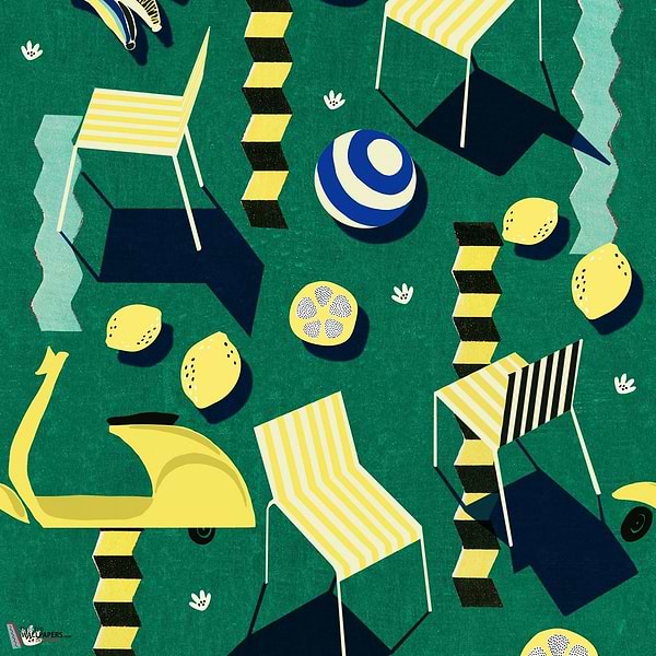 Moto Bello-Mind the Gap-wallpaper-Green-300 cm (standaard)-Selected-Wallpapers-Interiors