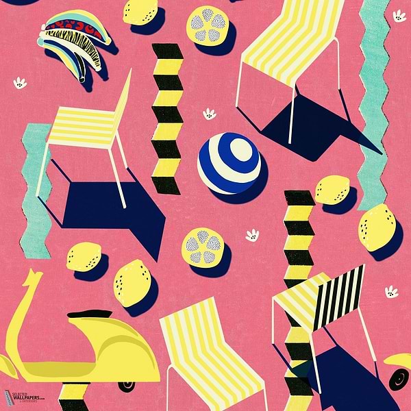 Moto Bello-Mind the Gap-wallpaper-Pink-300 cm (standaard)-Selected-Wallpapers-Interiors