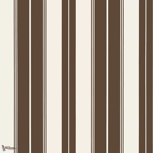 Norfolk Stripe wallpaper-Thibaut-Chocolate Brown-Roll-Selected-Wallpapers-Interiors