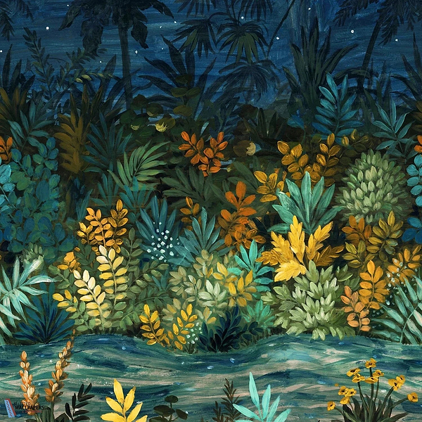 Nuit Etoilée-Casamance-Tapete-Marine/Multico-Set-Selected Wallpapers