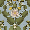 Nymphaea Tapete-Mind the Gap-Powder Blue-300 cm (standaard)-Selected-Wallpapers-Interiors