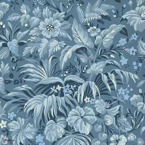 Palmette wallpaper-1838 wallcoverings-Blue hue-Roll-Selected Wallpapers-Interiors