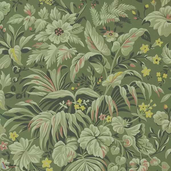 Palmette Tapete-1838 wallcoverings-Forest-Rolle-Selected Wallpapers-Interiors