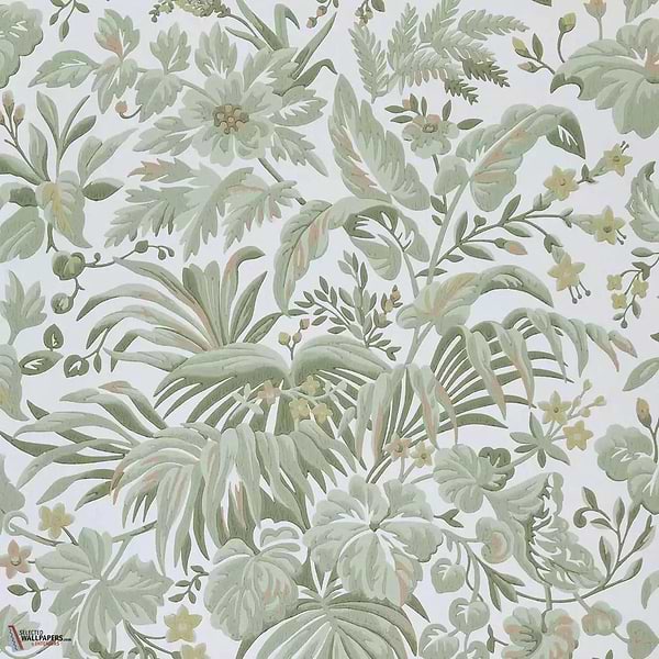 Palmette Tapete-1838 wallcoverings-Sage-Rolle-Selected Wallpapers-Interiors