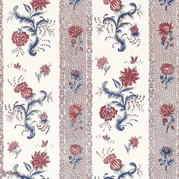 Papaver stripe Tapete-Zoffany-Indigo/madder-Rolle-Selected Wallpapers-Interiors