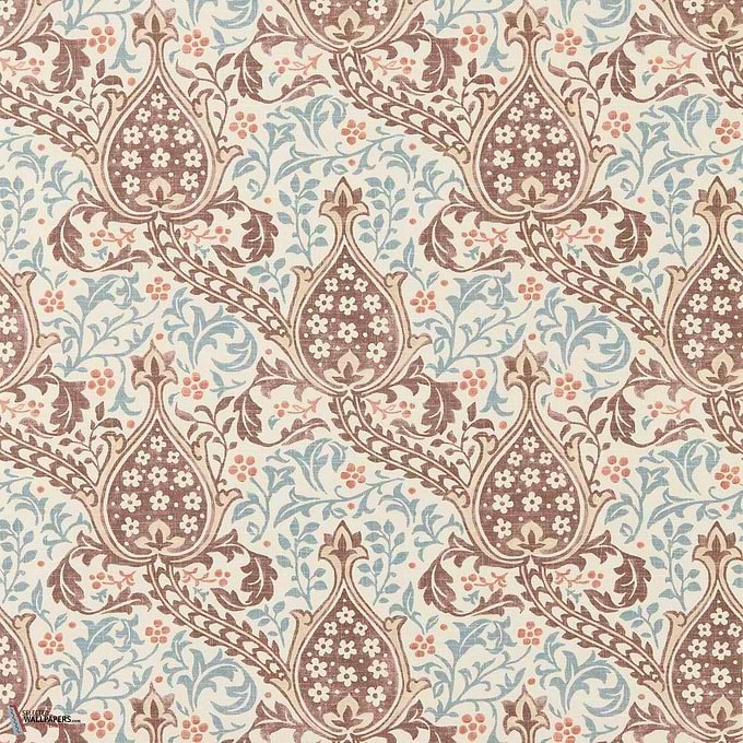 Persian Tulip behang-Morris & Co-Umber/Mineral Blue-Rol-Selected Wallpapers-Interiors
