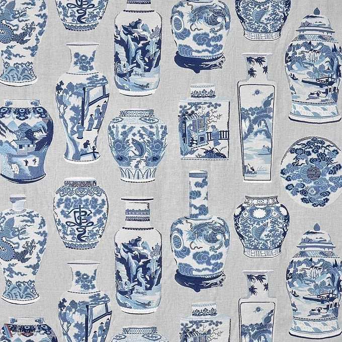 Qinghua Grand-Pierre Frey-Tapete-Bleu de Chine-Meter (M1)-Selected Wallpapers