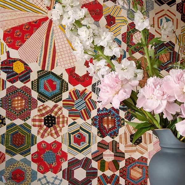 Quilt wallpaper-Pierre Frey-Selected Wallpapers-Interiors