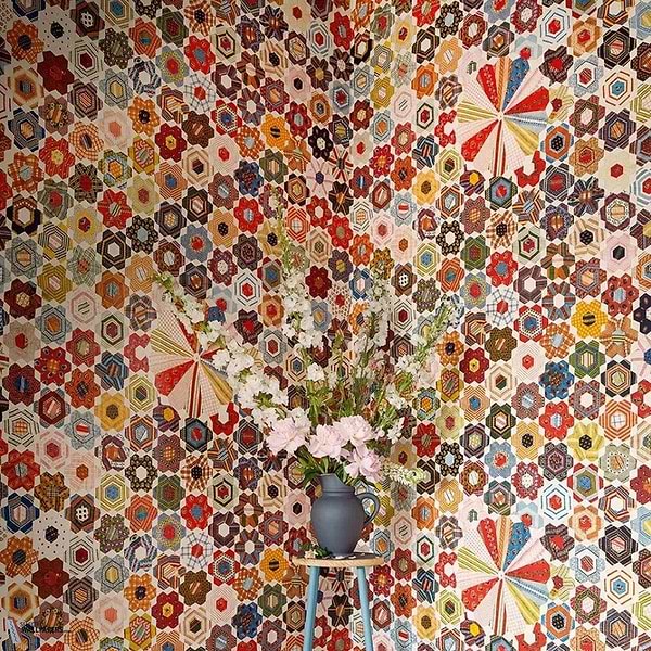 Quilt wallpaper-Pierre Frey-Selected Wallpapers-Interiors