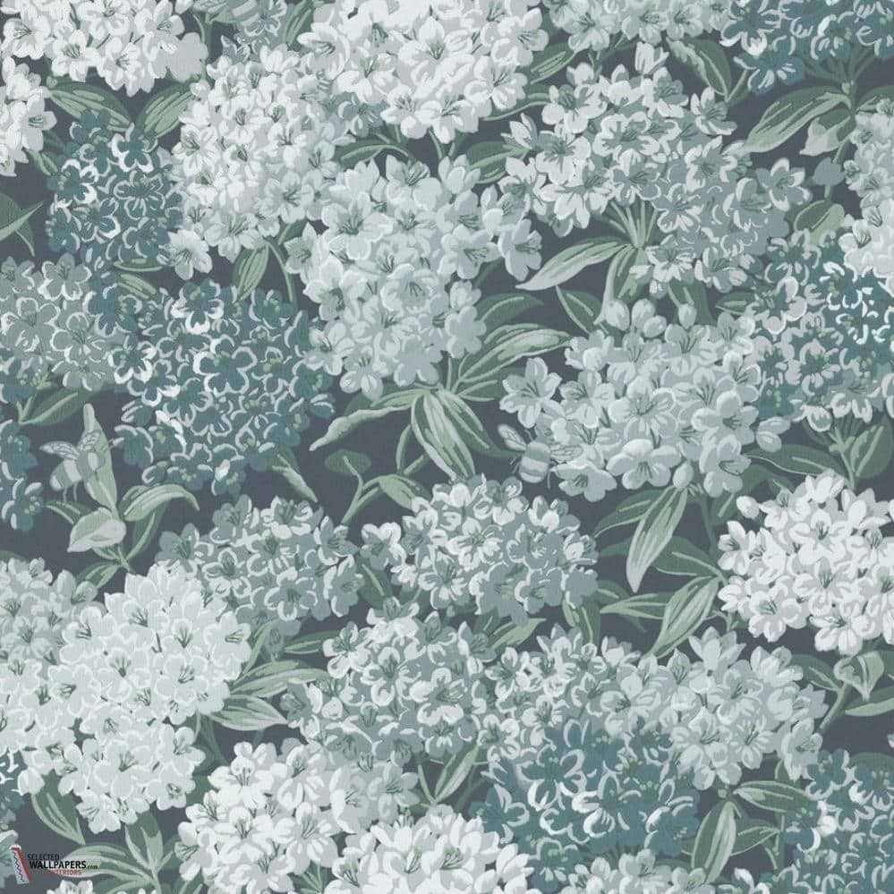 Rhododendron Walk Tapete-Little Greene-Hicks' Blue-Rolle-Selected Wallpapers-Interiors