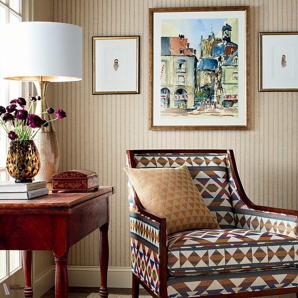 Ryker Stripe wallpaper-Thibaut-Selected-Wallpapers-Interiors