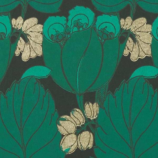 SALE Regency Tulip-Wallpaper-Liberty-Jade-Roll-07231002I-Selected Wallpapers