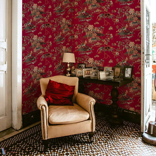 Sacred Pheasants-Coordonne-wallpaper-Selected-Wallpapers-Interiors