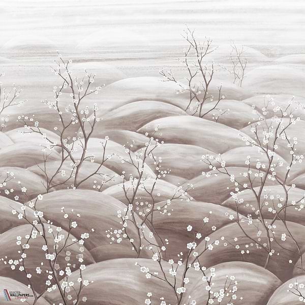 Sakura wallpaper-Masureel-Silver-Paneel A-260 cm-Selected Wallpapers-Interiors