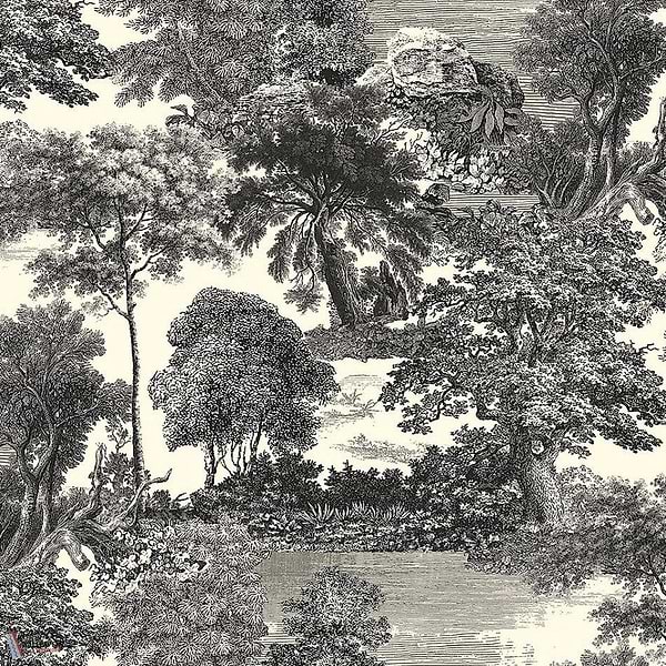 Salcey Forest Tapete-Masureel-Black-Paneel A-Selected-Wallpapers-Interiors