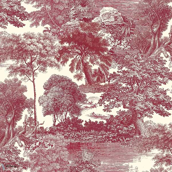 Salcey Forest Tapete-Masureel-Burgundy-Paneel A-Selected-Wallpapers-Interiors