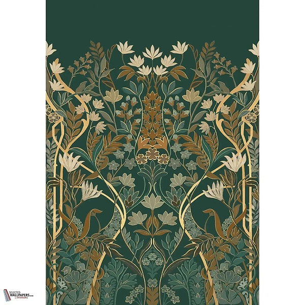 Salon des Miroirs wallpaper-Casamance-Petrole/Dore-Set-Selected Wallpapers-Interiors