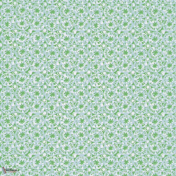 Sand dollar wallpaper-Thibaut-Green and blue-Roll-Selected Wallpapers-Interiors