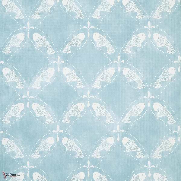 Santorini wallpaper-Thibaut-Light blue-Roll-Selected Wallpapers-Interiors