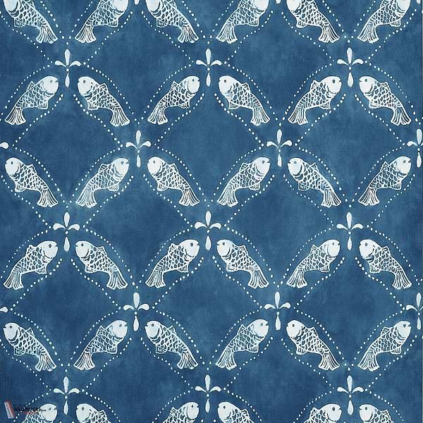 Santorini wallpaper-Thibaut-Navy-Roll-Selected Wallpapers-Interiors