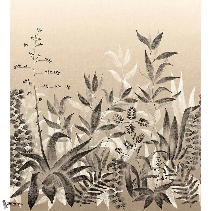 Saona wallpaper-Casamance-Lin/Noir-Set-Selected-Wallpapers-Interiors