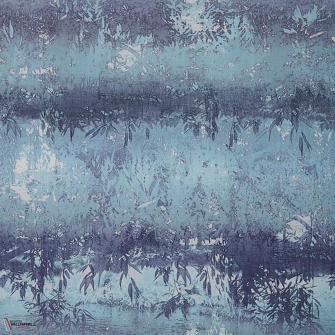 Serenity wallpaper-1838 wallcoverings-Indigo-Roll-Selected Wallpapers-Interiors