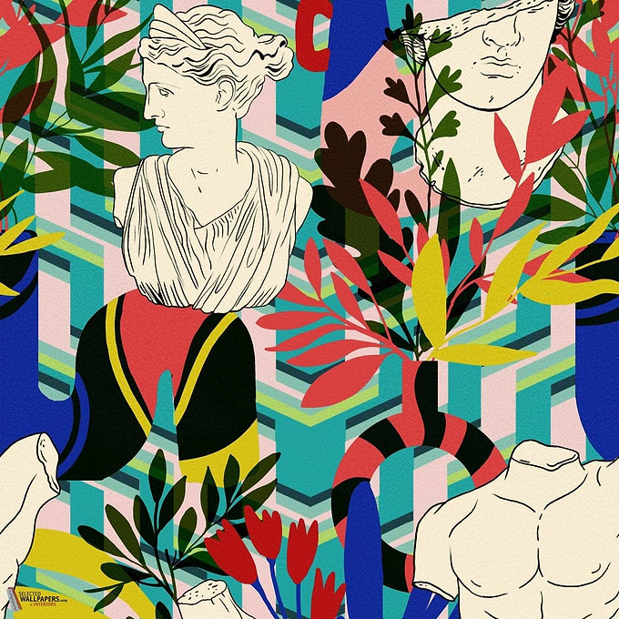 Statuario-Mind the Gap-wallpaper-Blue-300 cm (standaard)-Selected-Wallpapers-Interiors