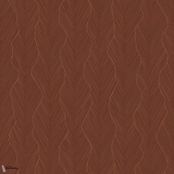 Strie wallpaper-Casamance-Bordeaux/Cuivre-Roll-Selected Wallpapers-Interiors