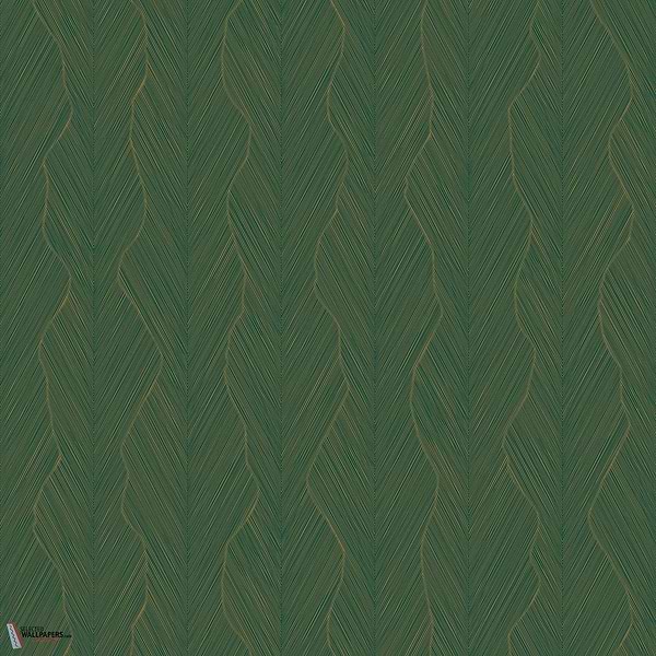 Strie wallpaper-Casamance-Emaraude/Dore-Roll-Selected Wallpapers-Interiors