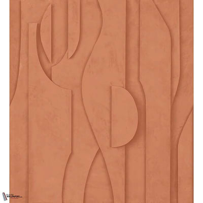 Stuc wallpaper-Casamance-Terre de Sienne-Set-Selected Wallpapers-Interiors
