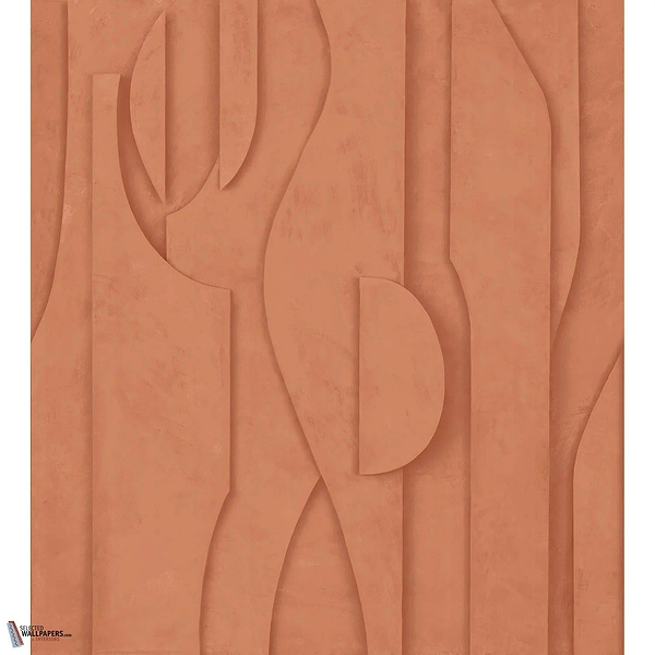 Stuc wallpaper-Casamance-Terre de Sienne-Set-Selected Wallpapers-Interiors