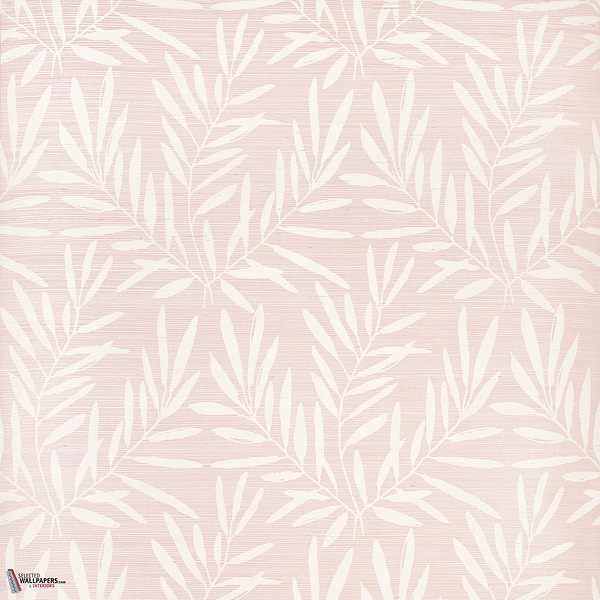 Summer leaves wallpaper-Thibaut-Blush-Roll-Selected Wallpapers-Interiors