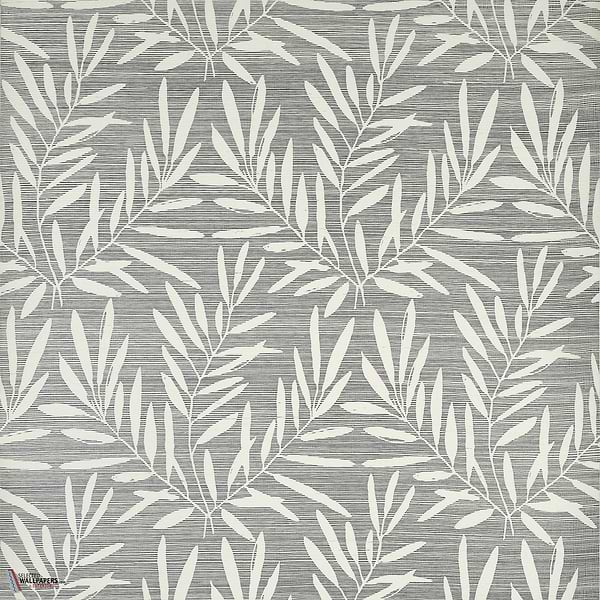 Summer leaves wallpaper-Thibaut-Charcoal-Roll-Selected Wallpapers-Interiors