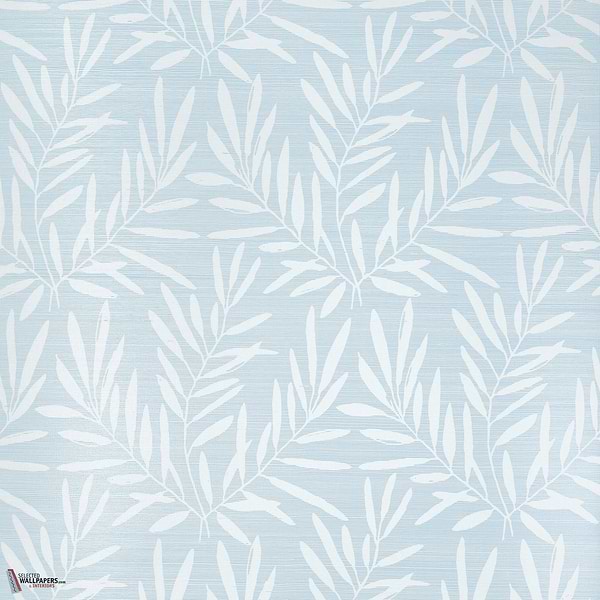 Summer leaves wallpaper-Thibaut-Light blue-Roll-Selected Wallpapers-Interiors