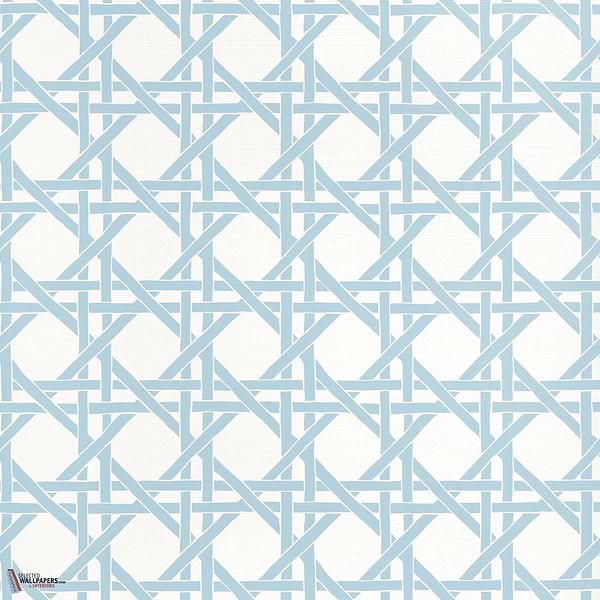 Canary trellis wallpaper-Thibaut-Light blue-Roll-Selected Wallpapers-Interiors
