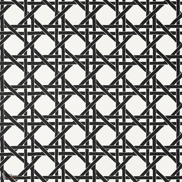 Canary trellis wallpaper-Thibaut-Black-Roll-Selected Wallpapers-Interiors