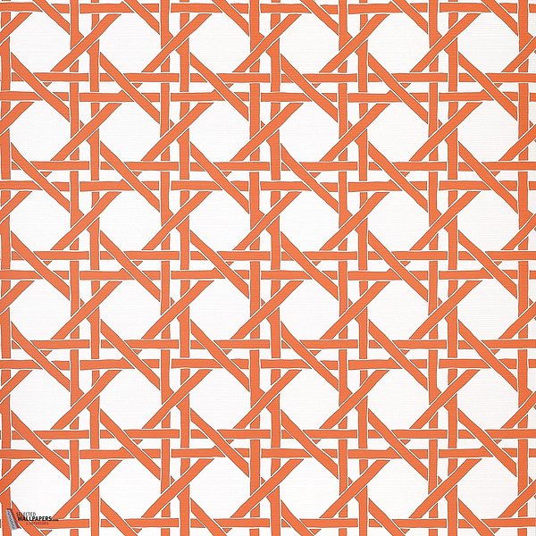 Canary trellis wallpaper-Thibaut-Coral-Roll-Selected Wallpapers-Interiors